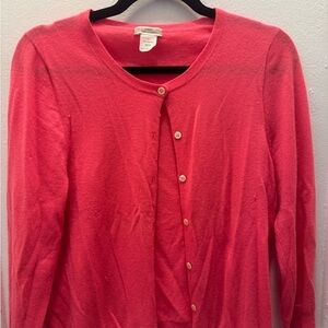 JCrew 100% Cashmere Pink Cardigan Sweater